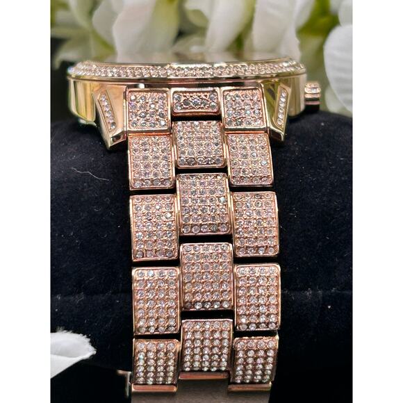 Michael Kors MK6933 Bradshaw Extreme Glitz Rose Gold Pave Chain Link Watch main image 4